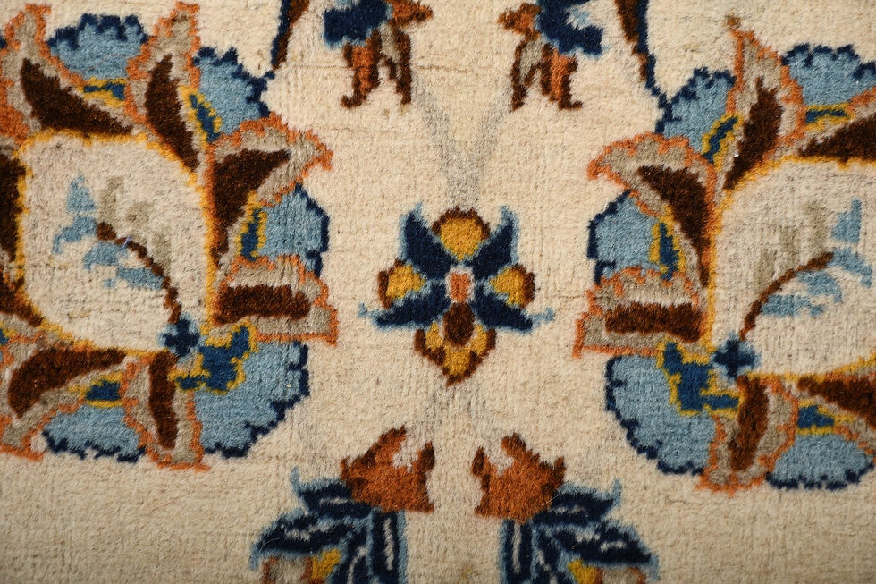 Thumbnail: 10x15 Beige Semi-Antique Persian Kashan Wool Rug