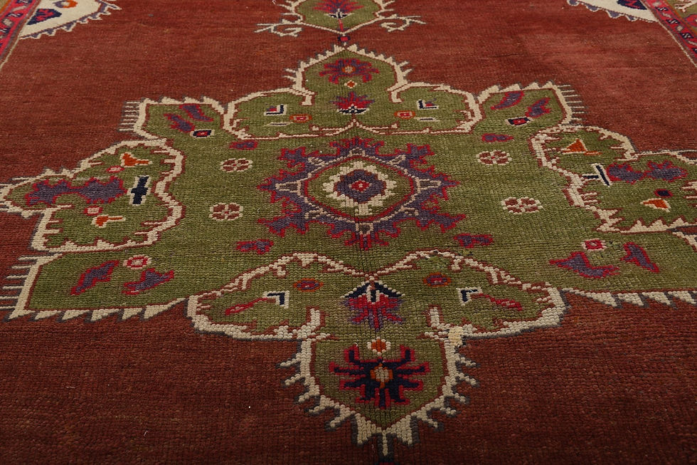 Thumbnail: 5x8 Red Semi-Antique Turkish Oushak Wool Rug