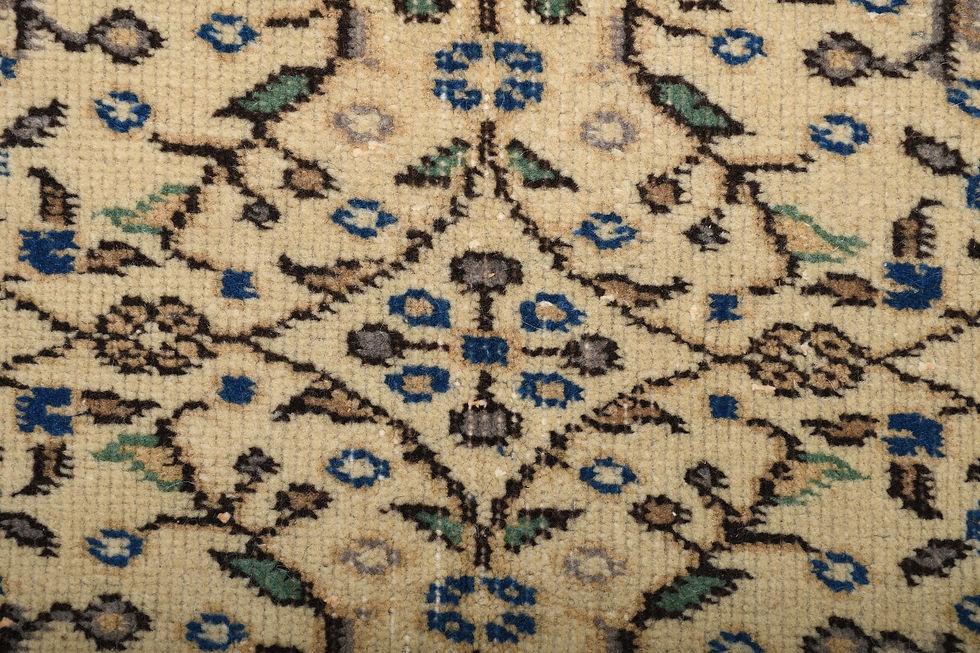 Thumbnail: 4x7 Vintage Turkish Beige Wool Rug, Handmade Isparta Area Rug Traditional