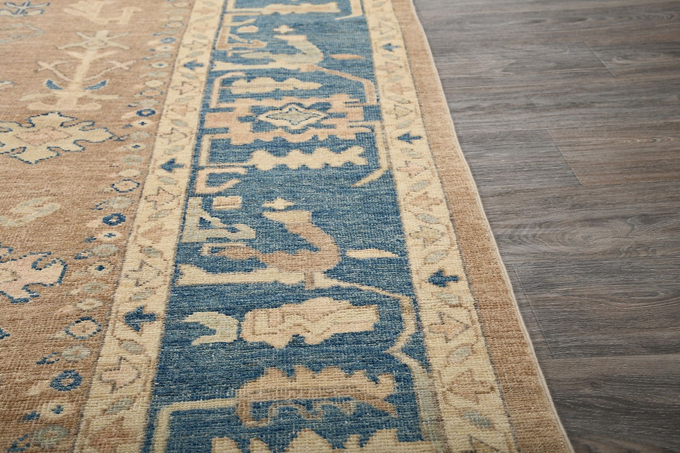 Thumbnail: 8x10 Beige Turkish Oushak Wool Rug
