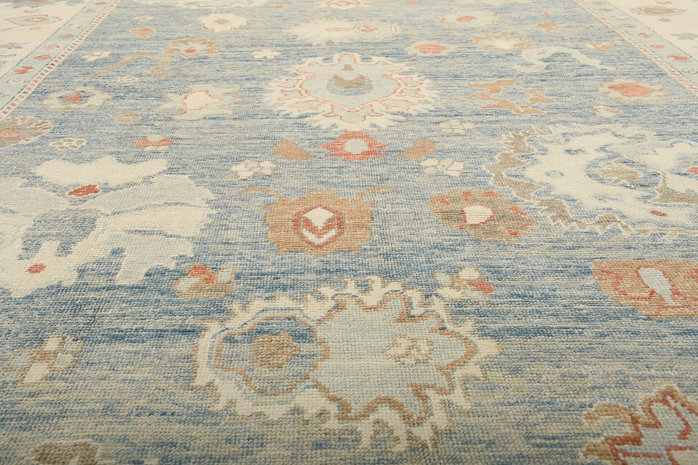Thumbnail: 10x14 Beige Turkish Oushak Wool Rug