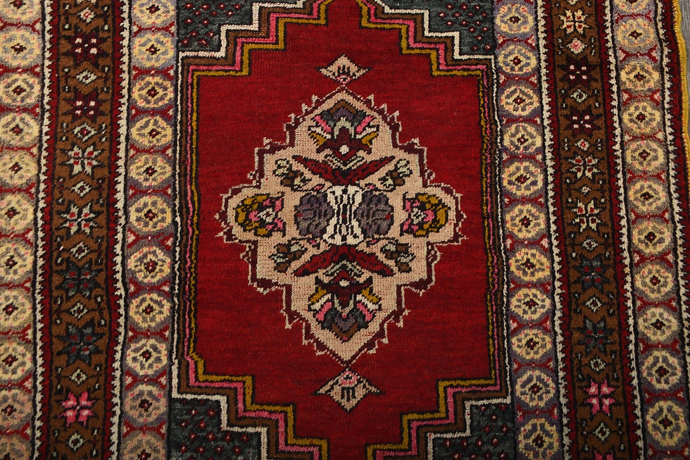 Thumbnail: 3x5 Red Semi-Antique Turkish Wool Rug