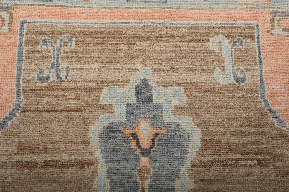 Thumbnail: 8x10 Beige Turkish Oushak Wool Rug