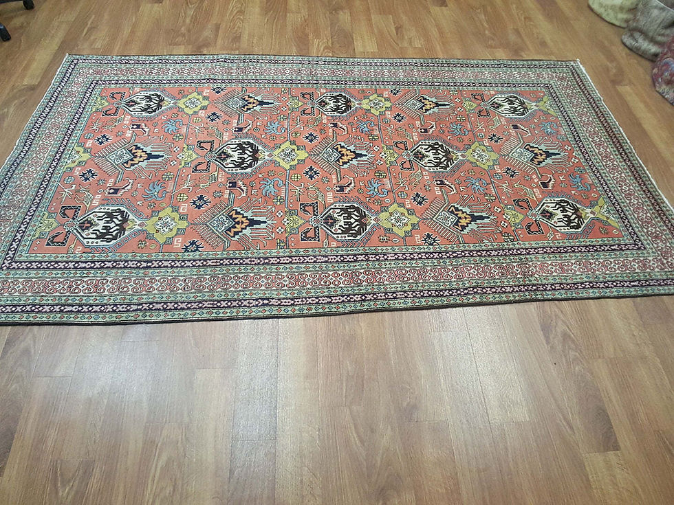 Thumbnail: peach 5x10 aredbil antique area rug