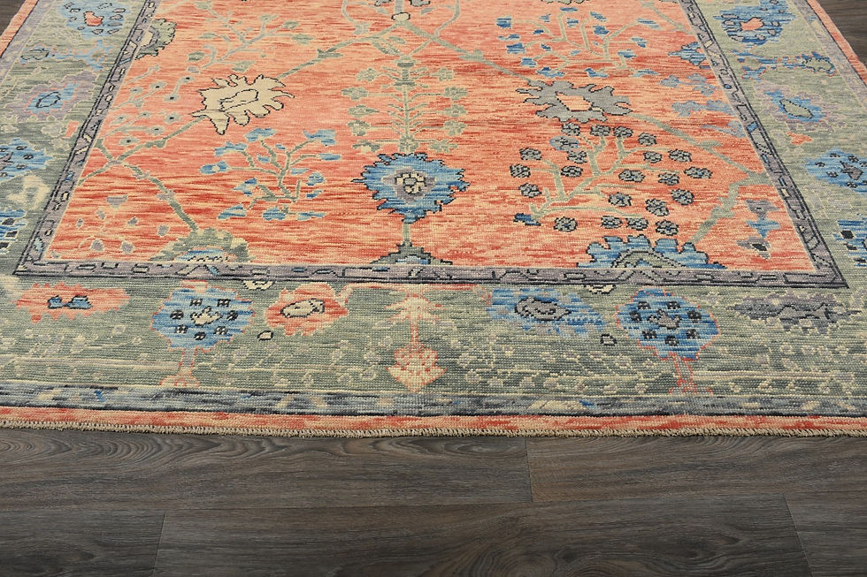 Thumbnail: 10x13 Rust Turkish Oushak Wool Rug
