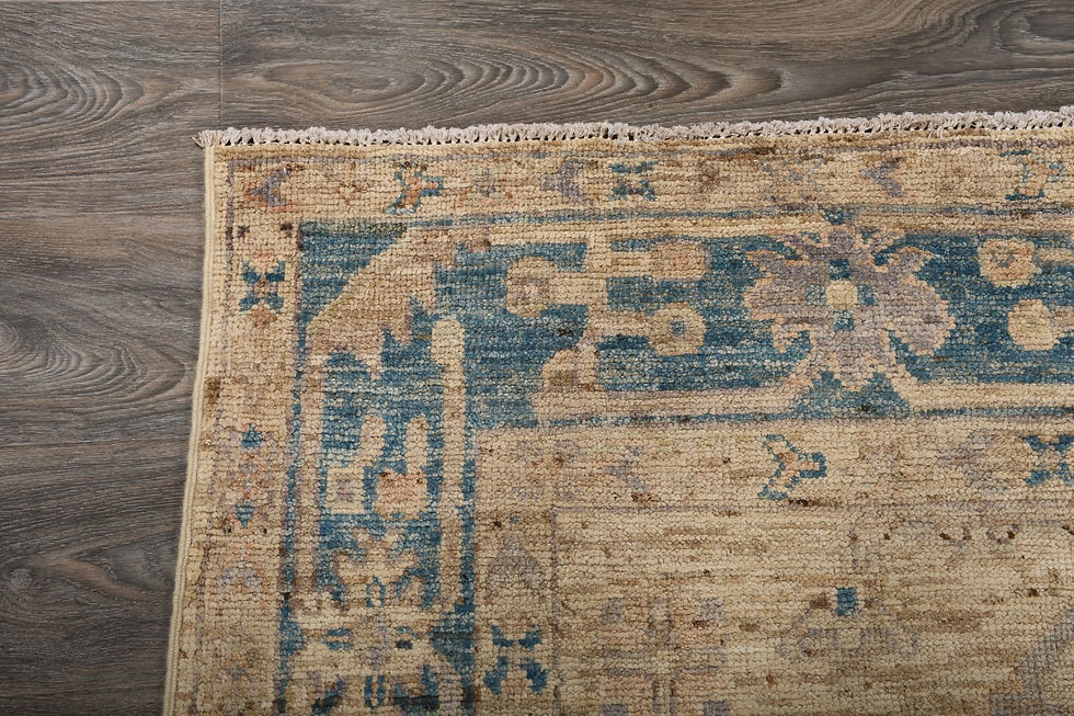 Thumbnail: 9x10 Beige Turkish Oushak Wool Rug
