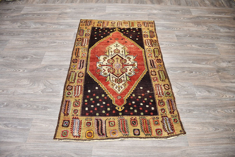 Thumbnail: 3x5 Oushak Rug: A Vintage Gem with Vibrant Hues