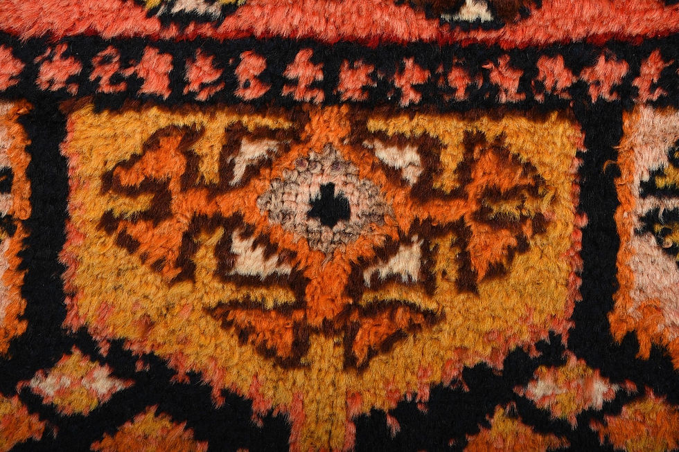Thumbnail: 4x7 Vintage Orange Turkish Hereke Rug Handmade Wool Area Rug