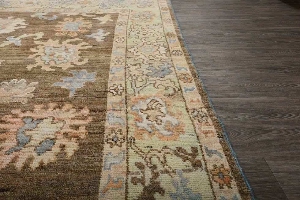 Thumbnail: 8x11 Beige Turkish Oushak Wool Rug