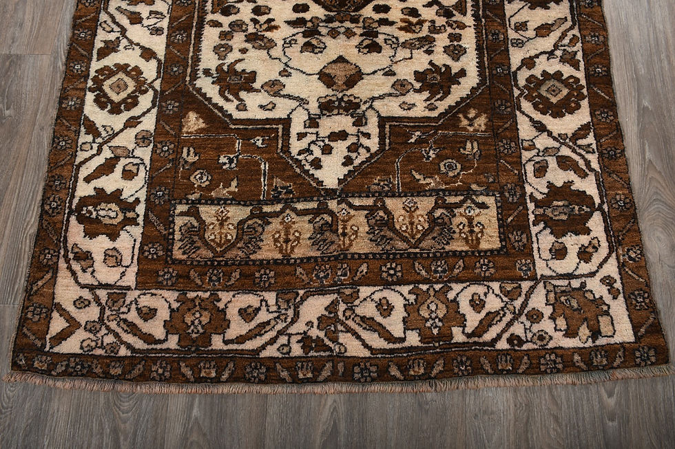 Thumbnail: 4x7 Brown Semi-Antique Turkish Wool Rug