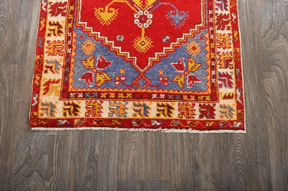 Thumbnail: 3x5 Vintage Turkish Red Oushak Area Rug Hand-Knotted Wool Oriental Carpet