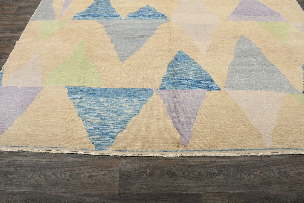 Thumbnail: 9x12 Beige Turkish Oushak Wool Rug
