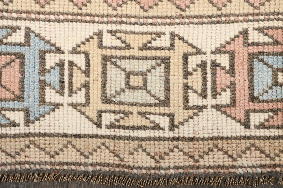 Thumbnail: Vintage Blue Turkish Anatolian Rug 5x6 Hand-Knotted Wool Area Carpet