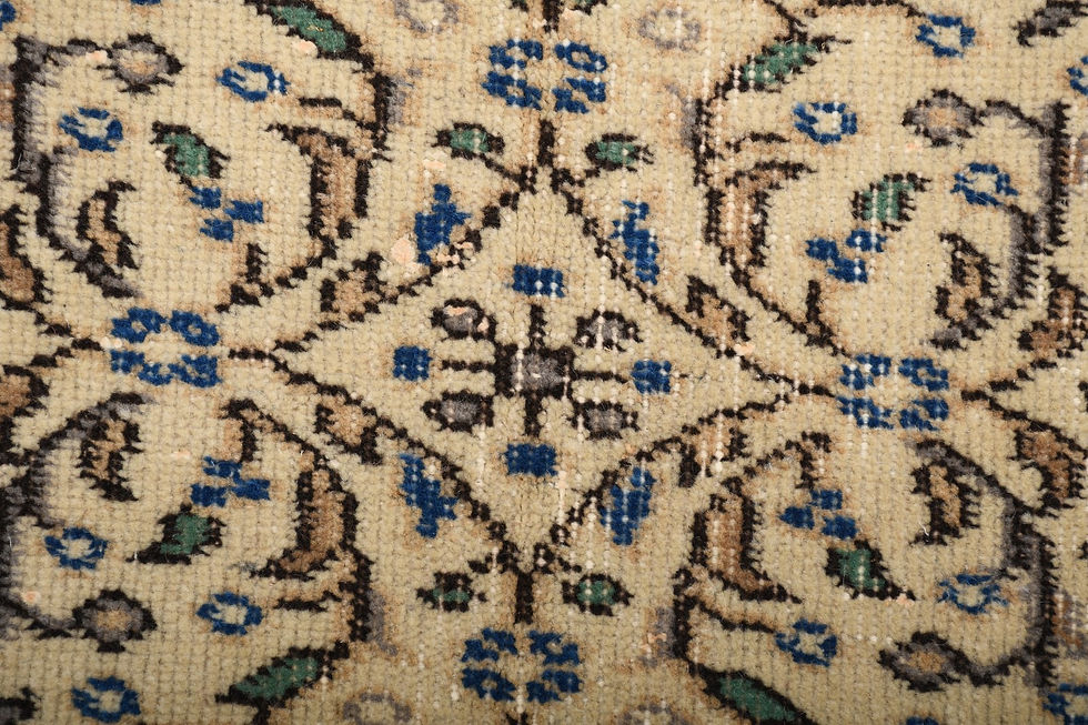 Thumbnail: 4x7 Vintage Turkish Beige Wool Rug, Handmade Isparta Area Rug Traditional