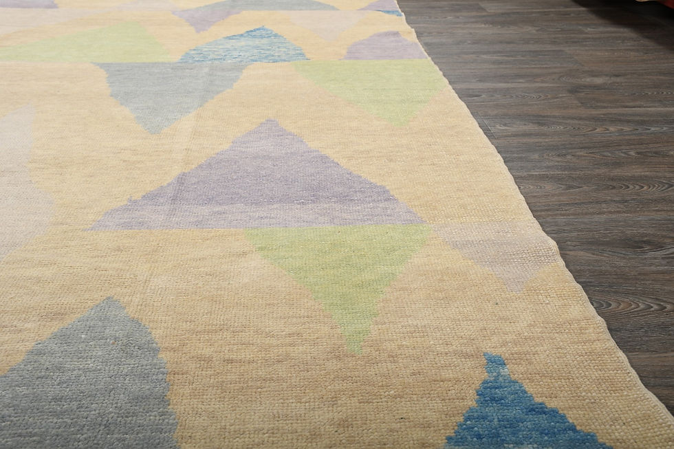 Thumbnail: 9x12 Beige Turkish Oushak Wool Rug