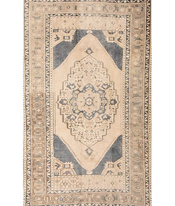 4x6 Beige Semi-Antique Turkish Wool Rug