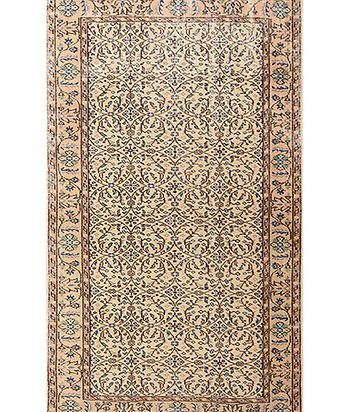 4x7 Beige Turkish Wool Rug