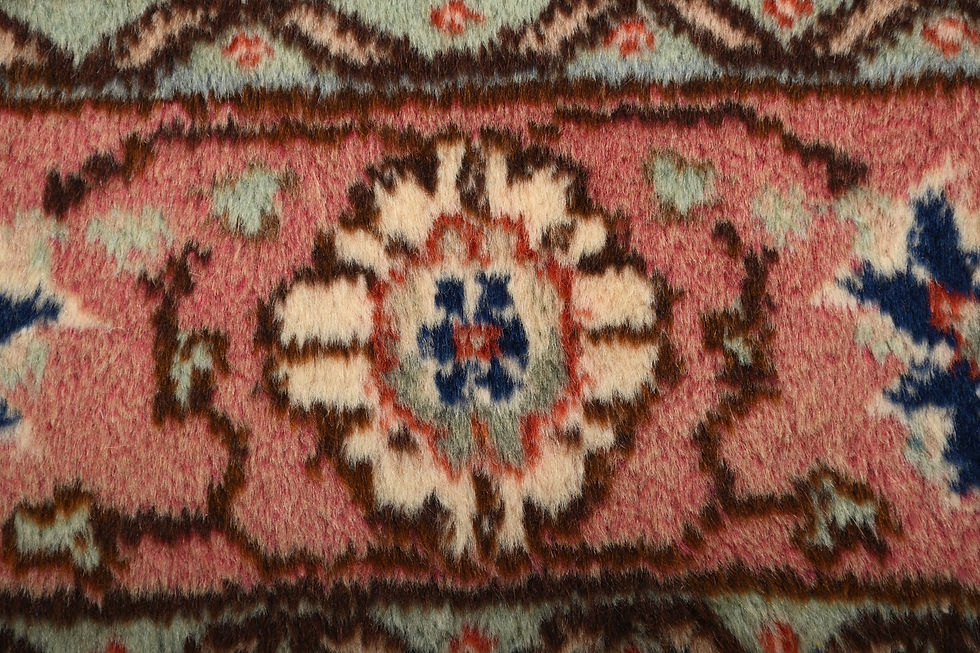 Thumbnail: Vintage Turkish Beige Wool Rug 4x7 Handmade Isparta Area Rug 1172