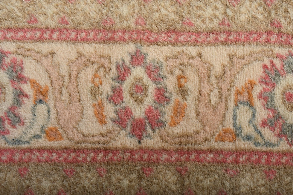 Thumbnail: Vintage 5x7 Turkish Kayseri Rug Hand-Knotted Wool Beige Area Rug Handmade