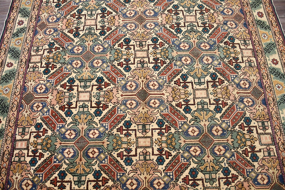 Thumbnail: Exquisite 7x10 Cream Sivas Rug with Vibrant Multicolor Accents