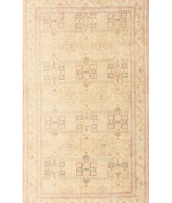 5x7 Beige Semi-Antique Turkish Kayseri Wool Rug