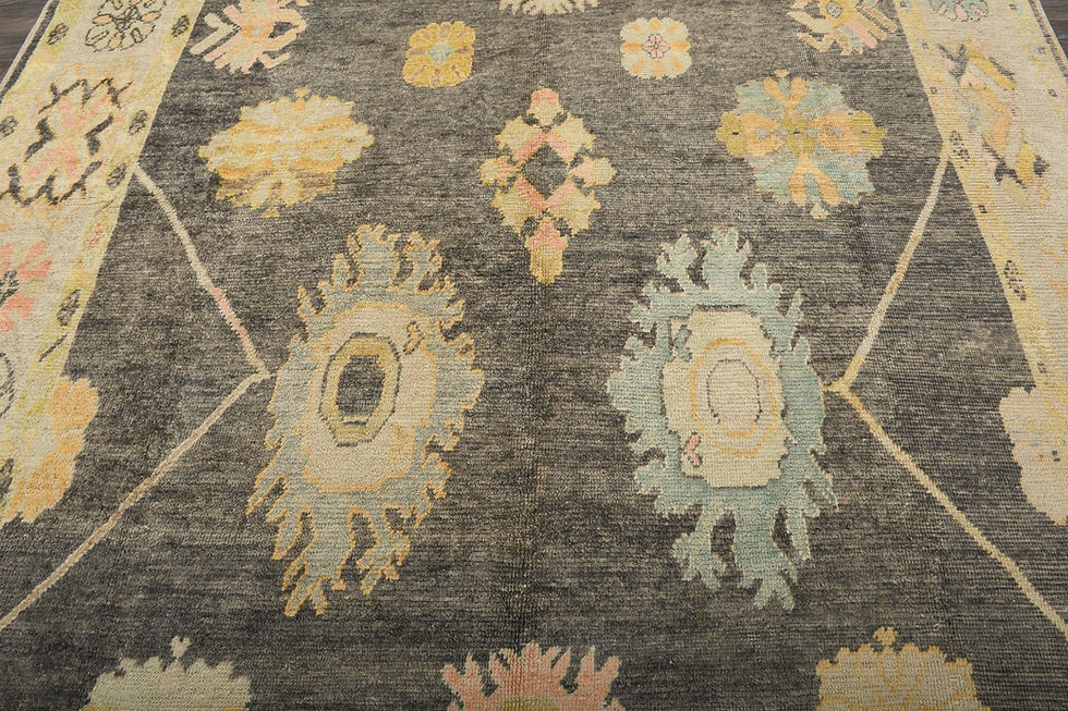 Thumbnail: 9x12 Brown Turkish Oushak Wool Rug