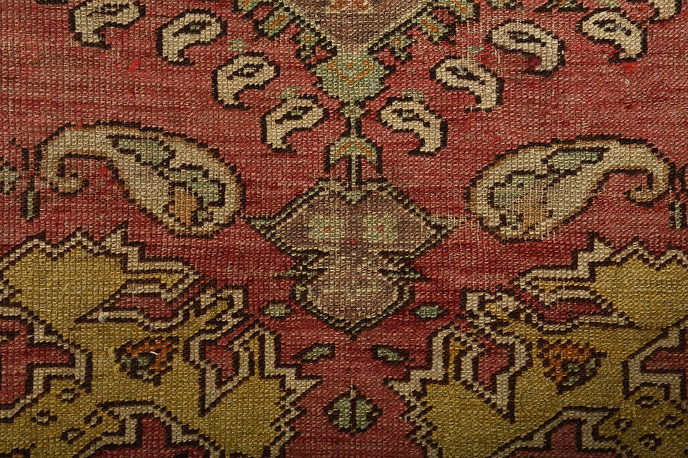 Thumbnail: Vintage Red Turkish Oushak Rug 5x6 Hand Knotted Wool Area Rug Traditional