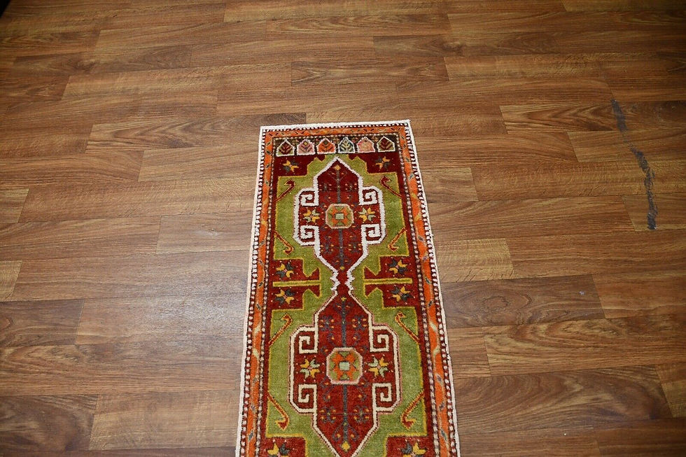 Thumbnail: Fantastic Green Antique 2x4 Anatolian Turkish Oriental Area Rug