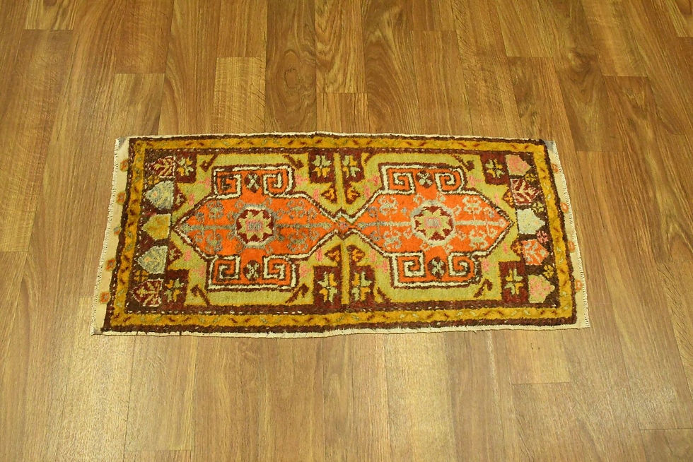Thumbnail: Authentic Orange Semi-Antique 2x3 Oushak Turkish Oriental Area Rug