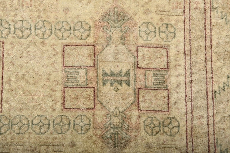 Thumbnail: 5x7 Vintage Turkish Kayseri Beige Wool Hand-Knotted Area Rug