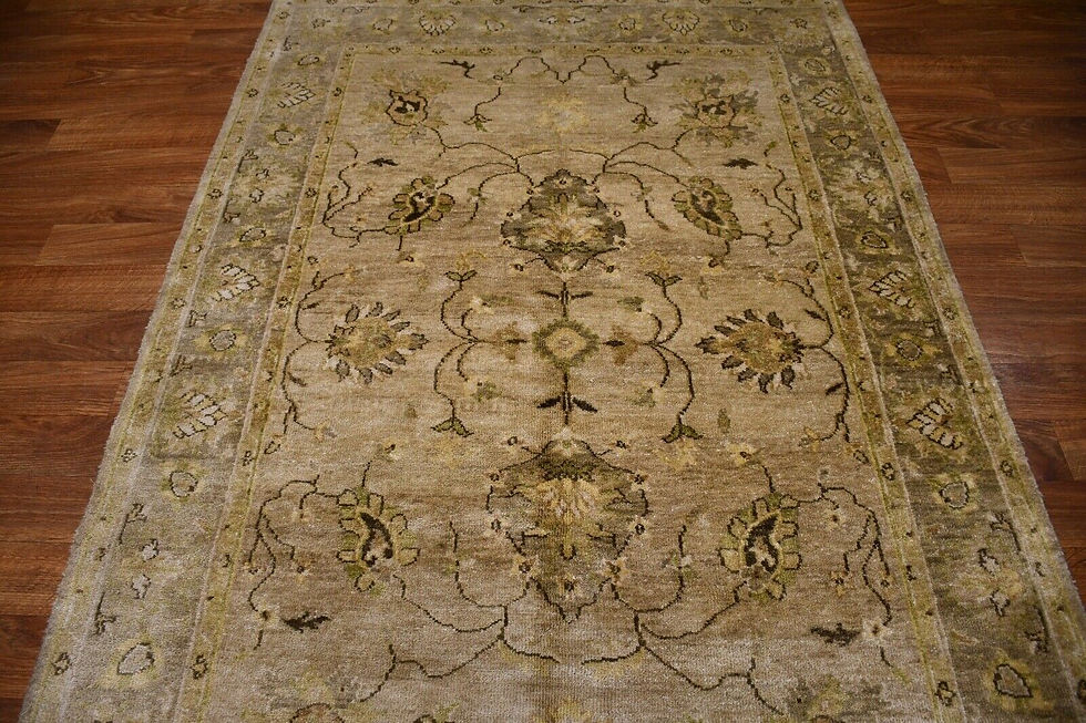 Thumbnail: beige 6x8 oushak turkish semi antique area rug