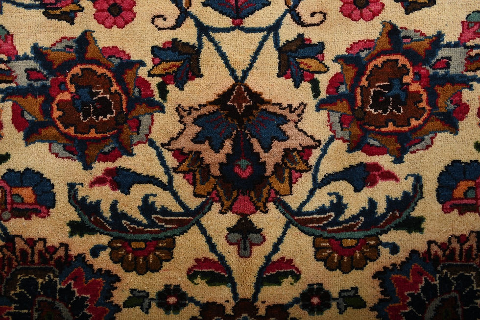 Thumbnail: 9x12 Beige Semi-Antique Persian Wool Rug