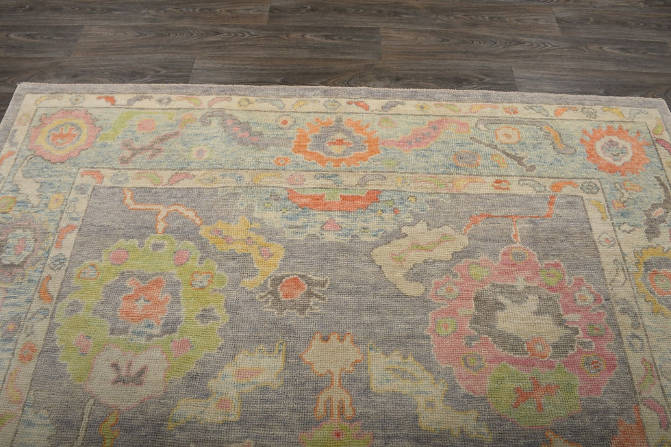 Thumbnail: 8x10 Gray Turkish Oushak Wool Rug