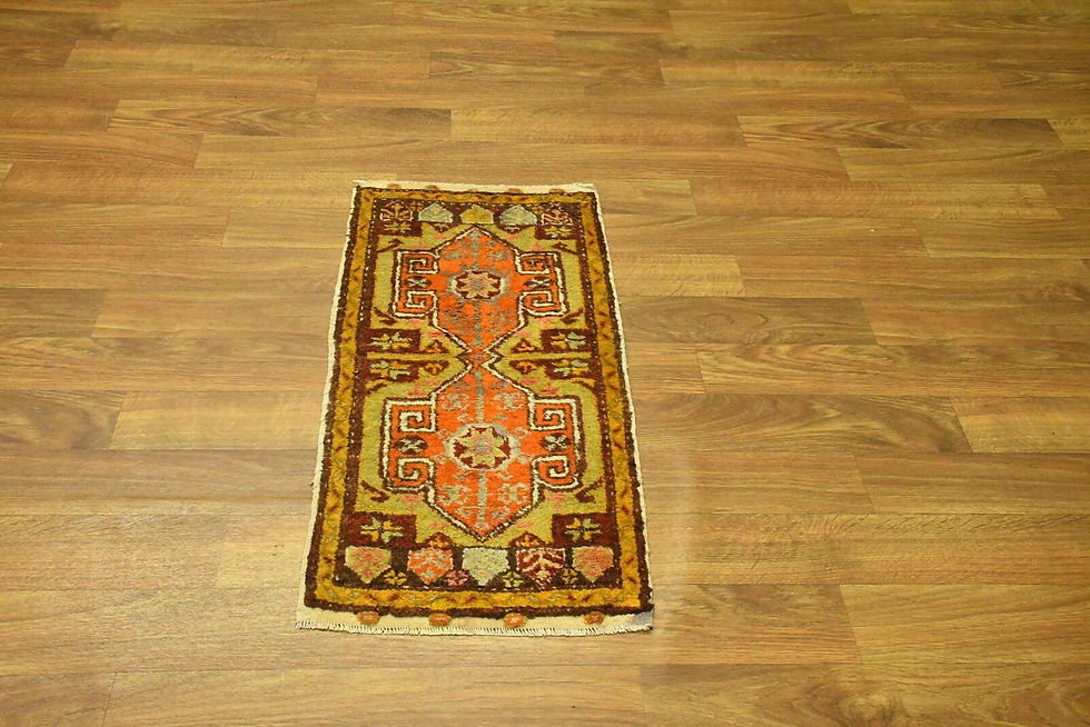 Thumbnail: Authentic Orange Semi-Antique 2x3 Oushak Turkish Oriental Area Rug