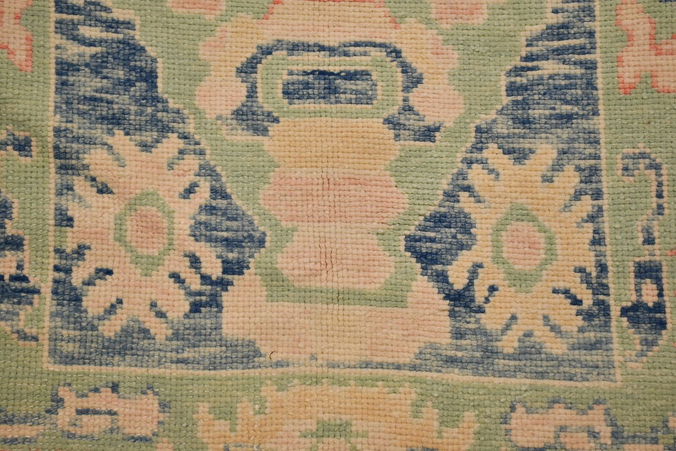 Thumbnail: 3x14 New Oushak Rug: Serene Beauty in Steel Blue