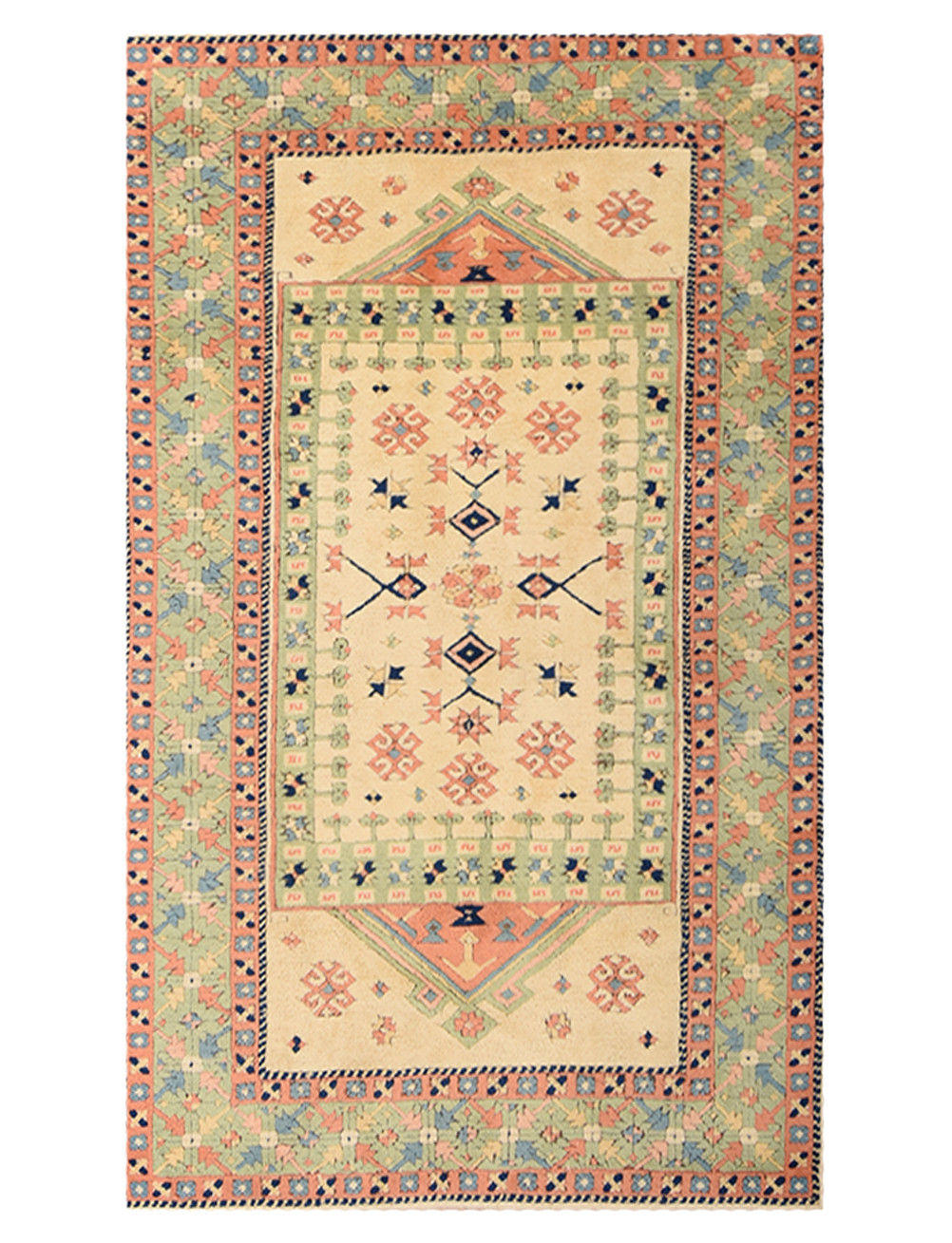 4x6 Beige Semi-Antique Turkish Wool Rug