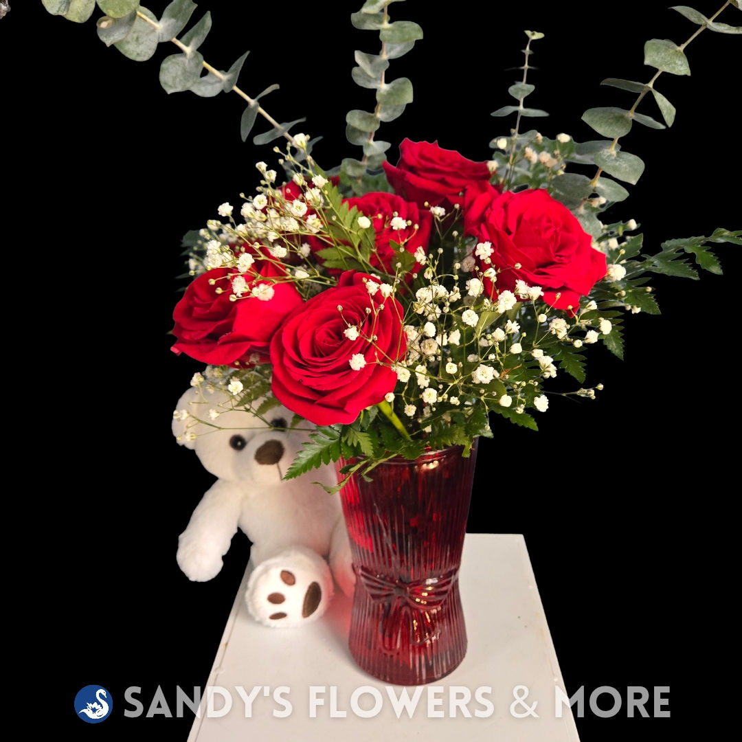 Red Bow Valentine's Day w/ Teddy Bear