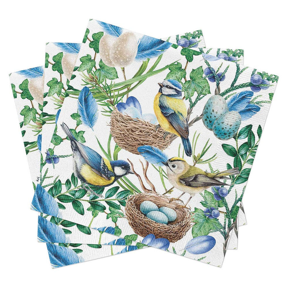 Thumbnail: Blue Bird Nest Cocktail Napkins