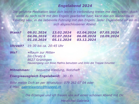 Engelabend mit Gabriela auch im neuen Jahr sind diese kraftvollen Abende im Angebot