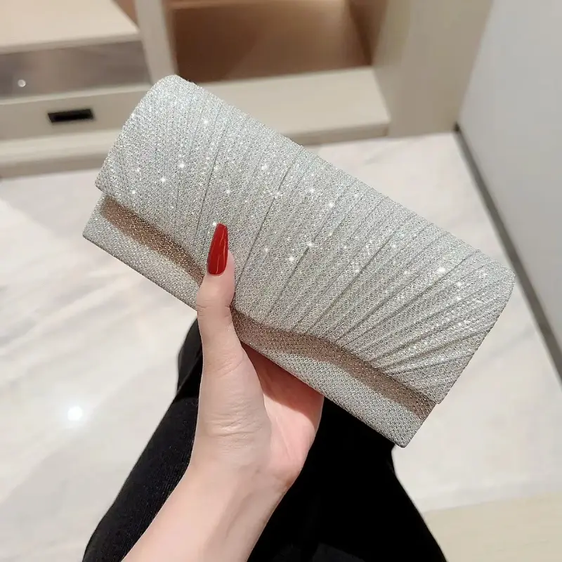 Thumbnail: Shimmer Crystal Clutch Bag
