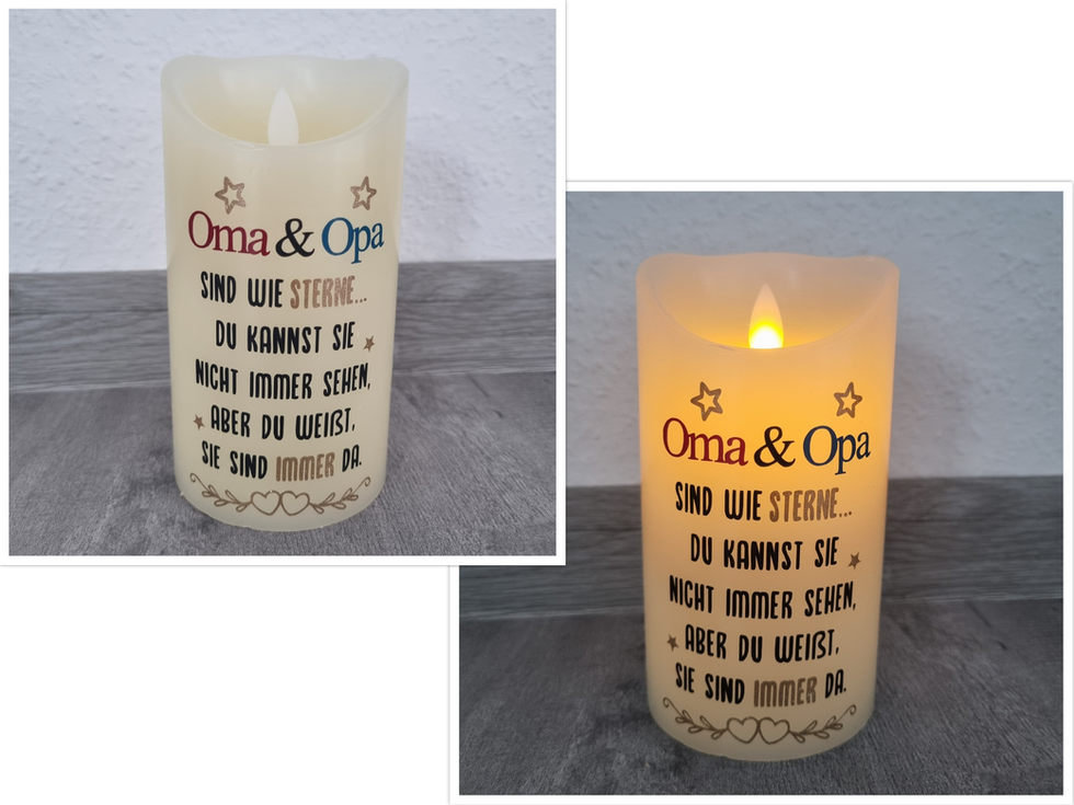 LED-Kerze mit Spruch