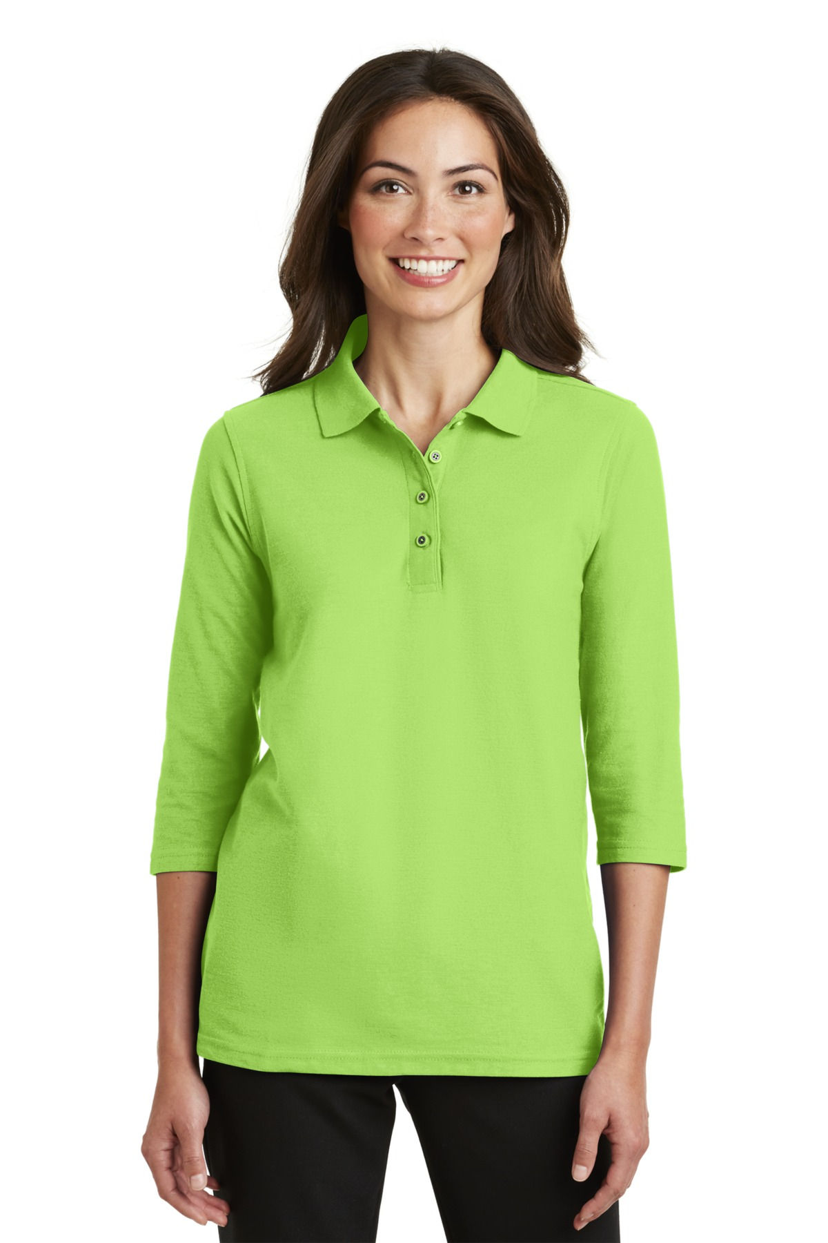 Port Authority® Ladies Silk Touch™ 3/4-Sleeve Polo