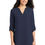 Thumbnail: Womens Three Quarter Sleeve Blouses, Womens Blue Blouses, Polyester Blouses, Blouses, V-Neck Blouses, Clothing | AAVANTE