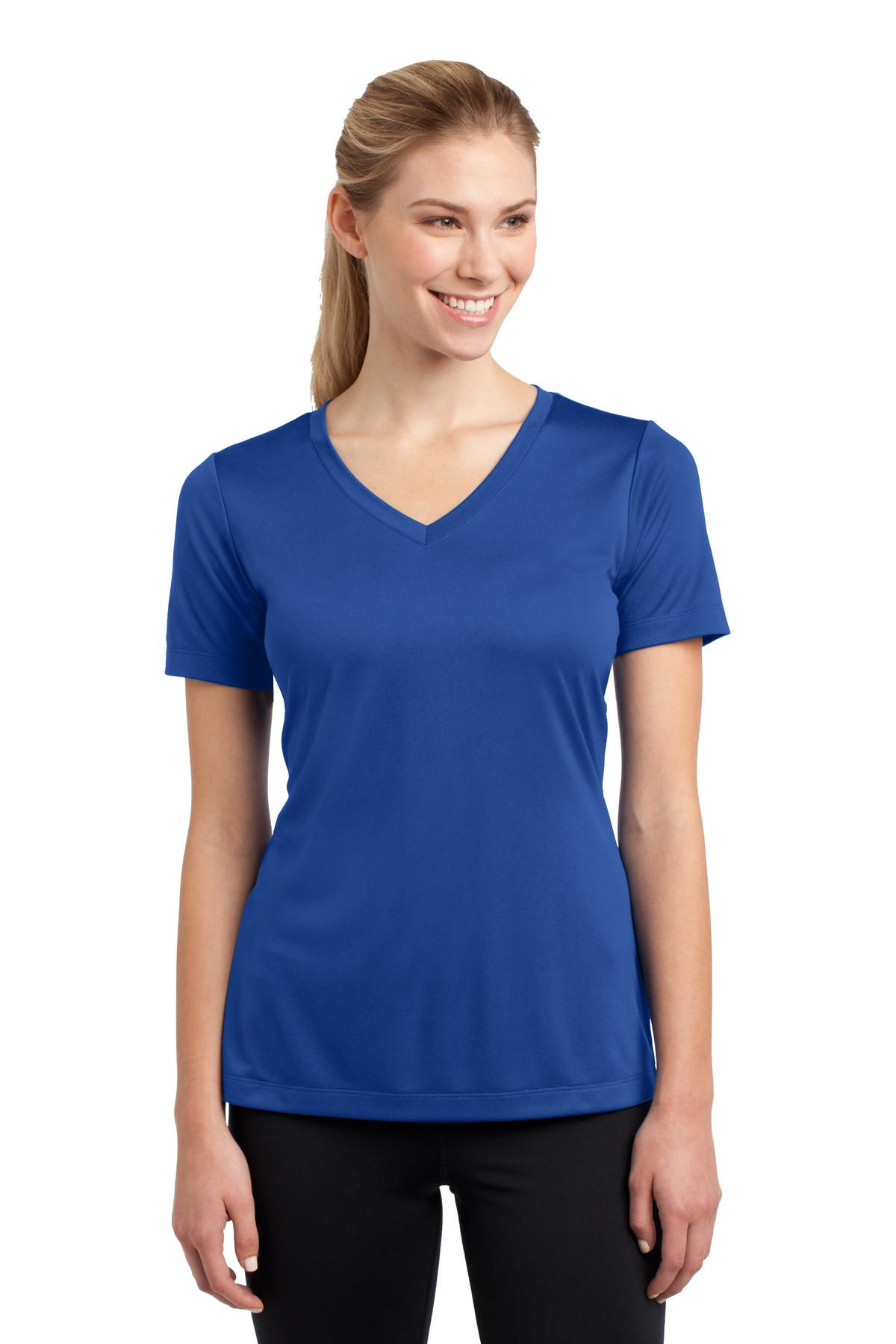 Womens V-Neck T-Shirts, Womens Short Sleeve Tees, Womens BlueT-Shirts, Womens T-Shirts, Moisture Wicking T-Shirts | AAVANTE