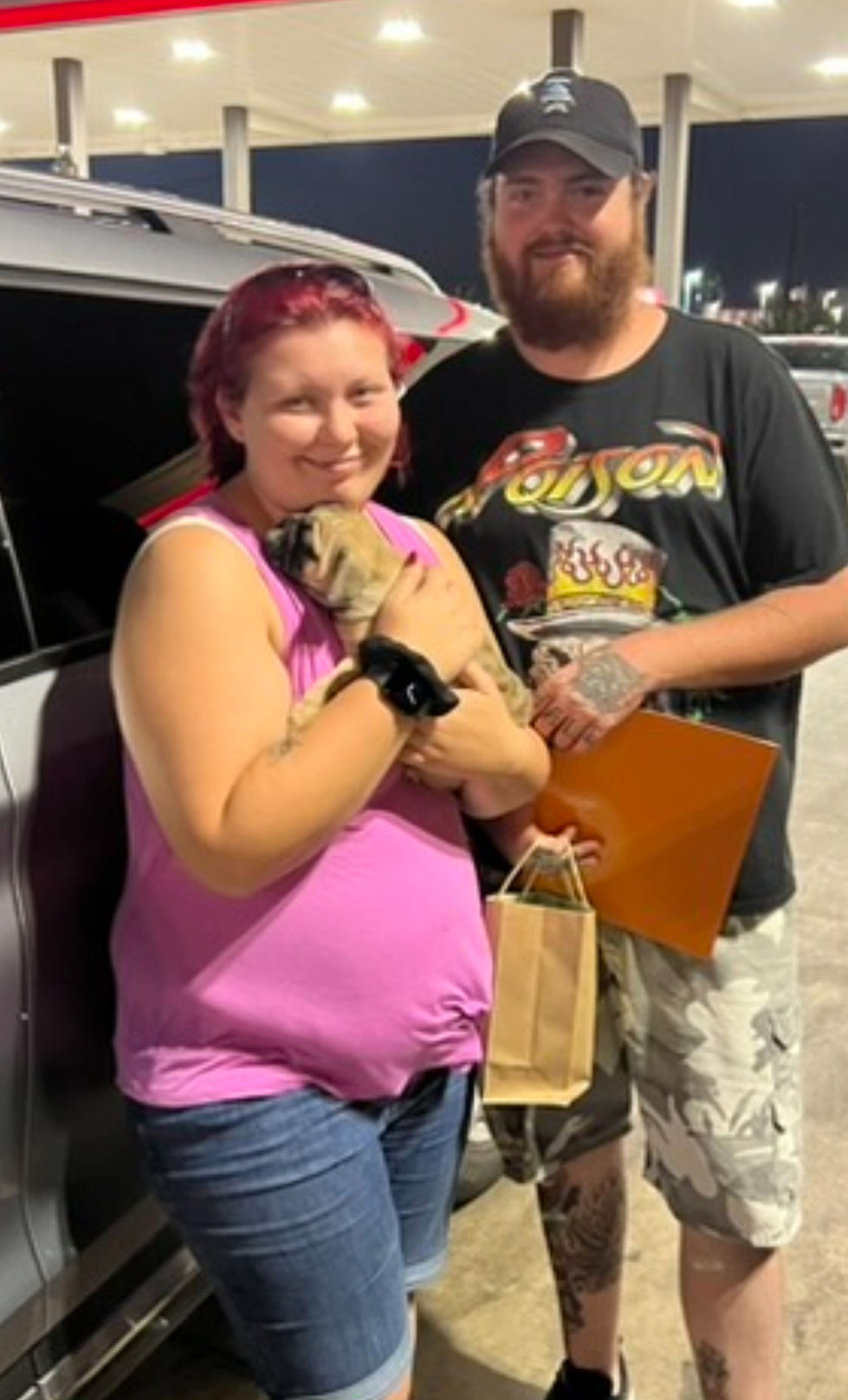 Bulldog pup off to her furever home