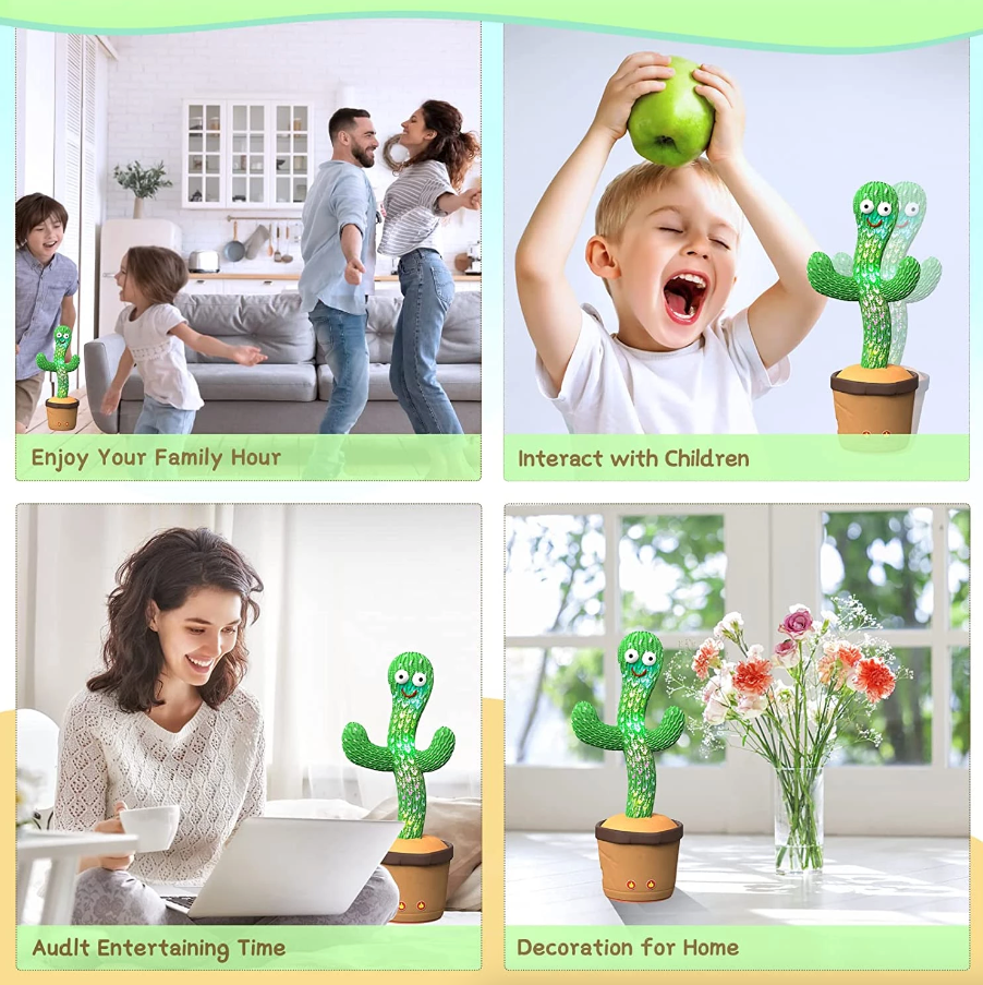 Miniatura: Dancing Cactus Plush Toy Doll Electronic Recording Shake With Song Funny Gift US