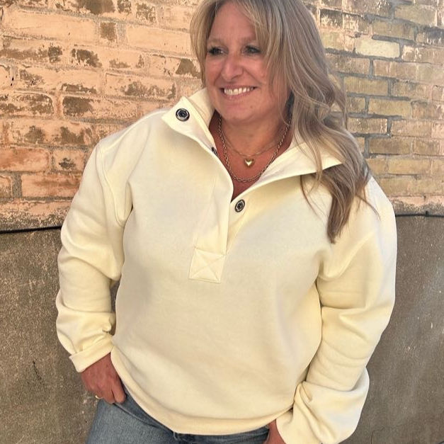 Snap Collar Sweatshirt