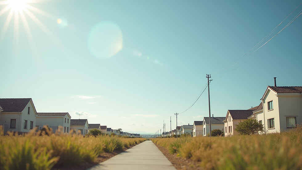 Eye-level view of a flat residential land with clear sky
