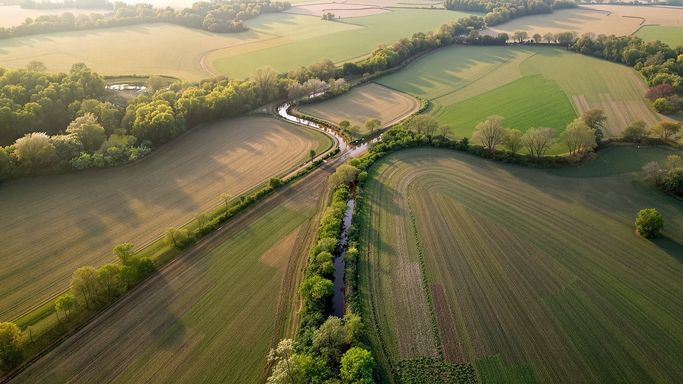 Aerial view of vacant land in Arkansas