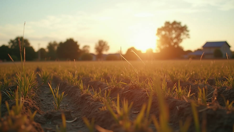 Close-up view of a cleared land ready for sale